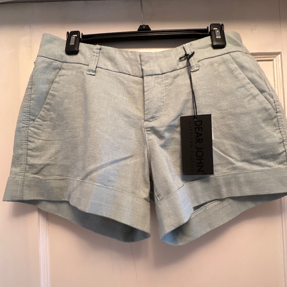 New Dear John Finnegan teal green cuffed short